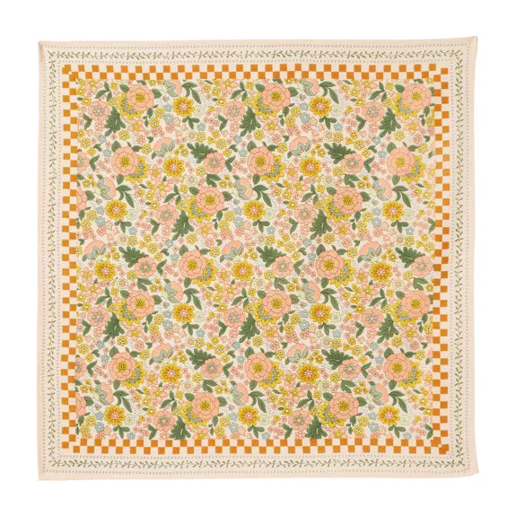 Foulard imprimé "Fleurs Indiennes" Amaia rose corail enfant